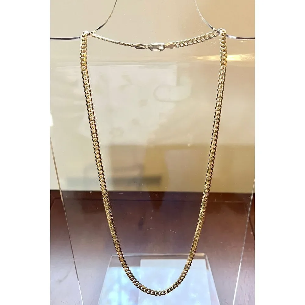 14k Solid Gold Miami Cuban Link 20 inch Chain